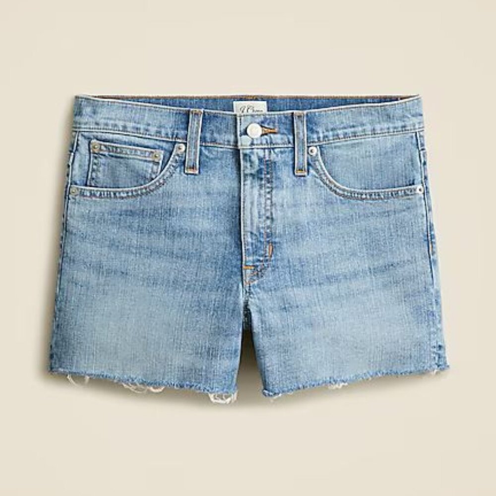 J. Crew Mid-Rise Blue Jean Shorts Classic Cut-Off Style Size 37